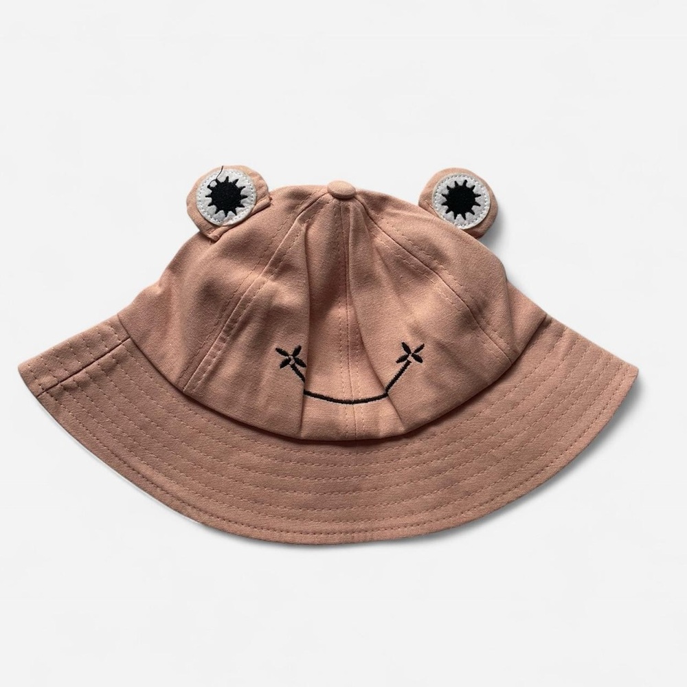 Pink frog bucket hat